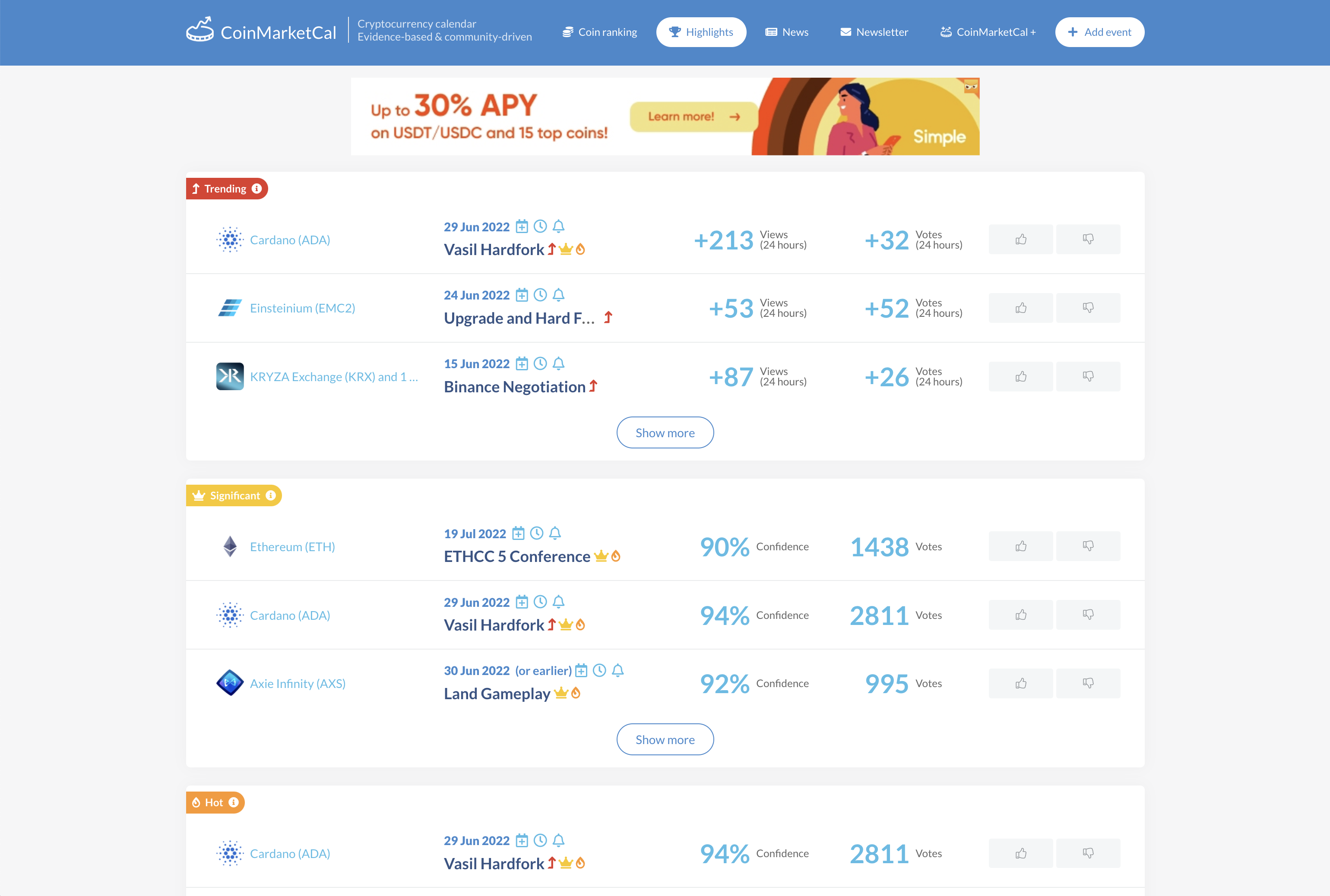coinmarketcal-highlights